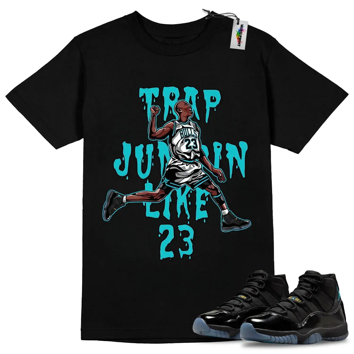 AJ11 Gamma Blue Matching T Shirt, Jumpin Like 23 Graphic Shirt, 90s Hip Hop Tee, Gift For Women and Man, Unisex T-Shirt, Sneaker Head Gift