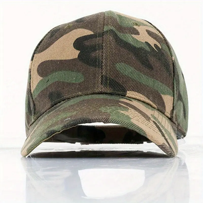 1pc Camouflage Print Military Training Cap, Unisex Sunscreen Snapback Casual Adjustable Sports Baseball Cap For Outdoor