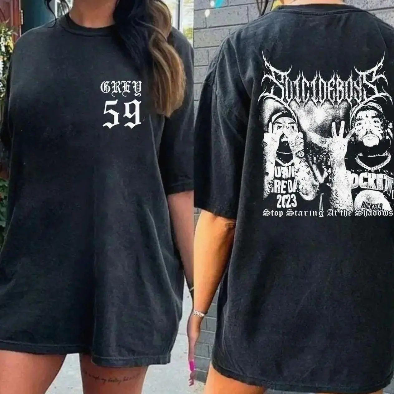 Premium $UlClDEBOYS 2 Sided Grey59 Shirt, Rap Music Tee, G59 Merch Tour, Boyband Shirt, $UlClDEBOYS Merch Gift for Rap Fan - Unisex Rapper Clothing YE9 CQY 7SJ