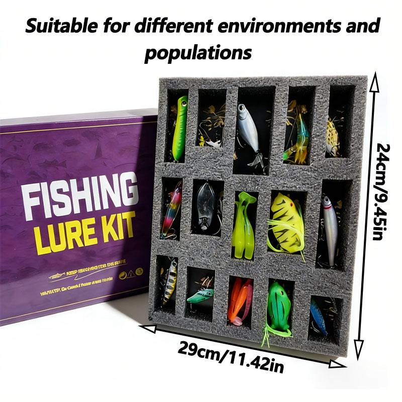 [TUODIAO] Fishing Lure Assortment Kit Diverse Shapes Soft Plastic Hard Bait Frog for Offshore Shore Fishing Effective Lures Targeting Various Game Fish