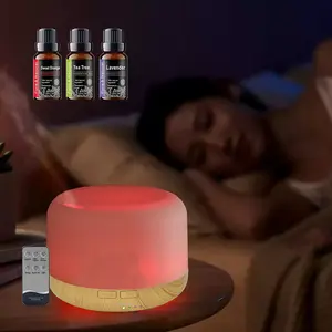 500ml Ultrasonic Essential Oil Diffuser Aromatherapy Humidifier - Quiet Mist Vaporizer with Remote Control, Eco-Friendly PP Material for Meditation, Relaxation and Home Use