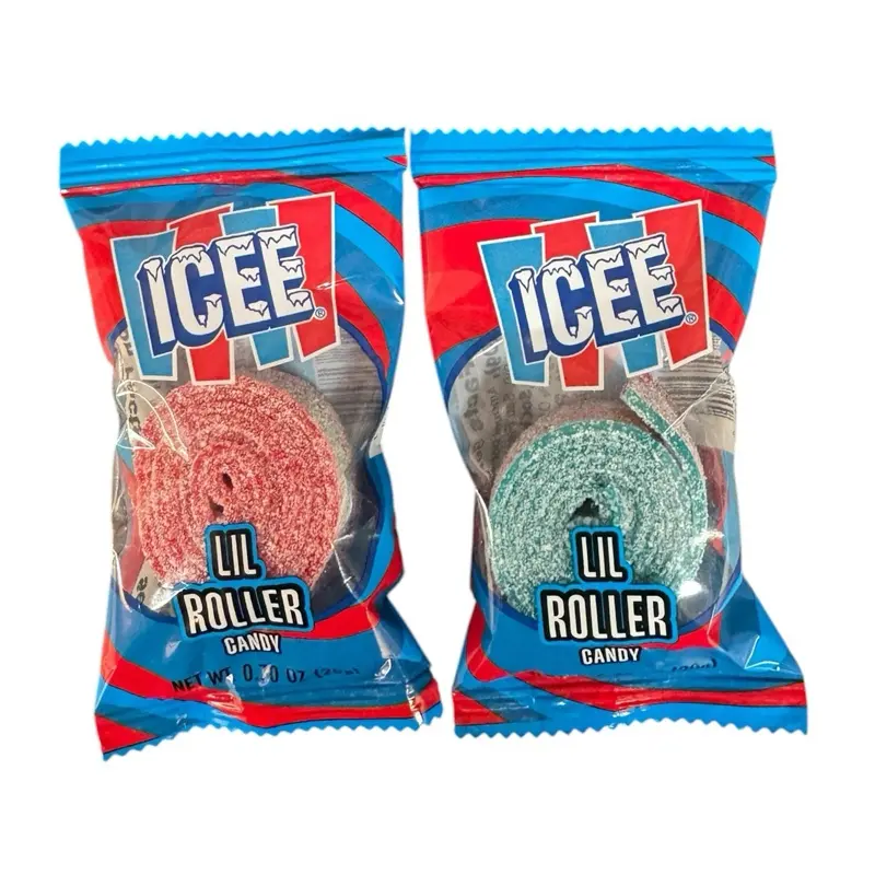 Icee Lil Roller Candy Chewy Belts Bundle Of 2 - Perfect for Snacking and Fun