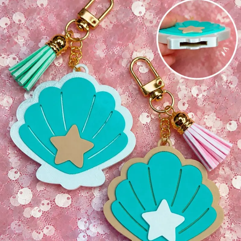3D Printed Seashell Bottle Opener Keychain with Tassel, Beach Lover Gift