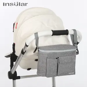 Waterproof Insulated Universal Baby Stroller Storage Bag, Mobile Phone Pocket, Essential Stroller Accessories for Parents