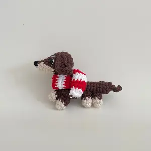 Creative Fun Dachshund Dog Crochet Car Hanging, Hanging Car Interior Decoration Car Accessories for Girls / Keychain Pendant for bag