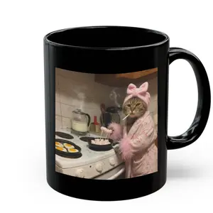 Kitchen Morning Cat Mom Meme Mug, Mother's Day Funny Gift For Your Busy Mama, Cute Family Mugs Double-Sided Coffee Cup