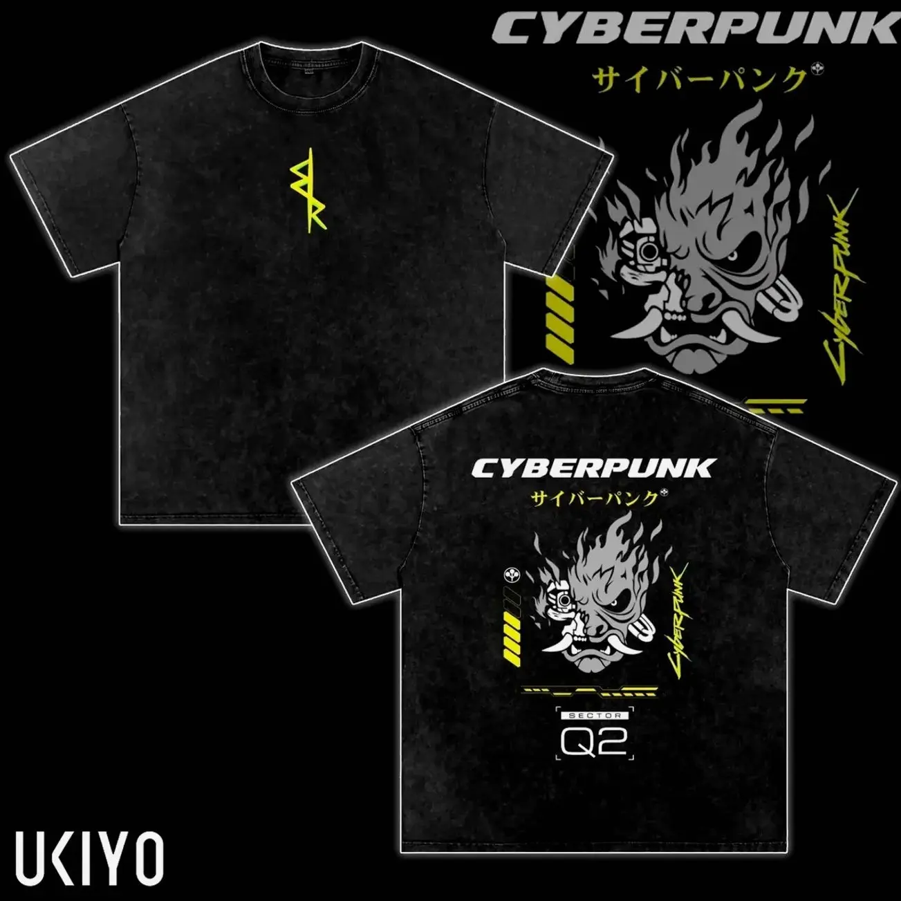 Cyberpunk 2077 samurai anime manga game Unisex Acid Washed Lightweight Cotton T-Shirt - Gift for Gamers - Edgerunners Graphic Tee streetwear men v6 FTI