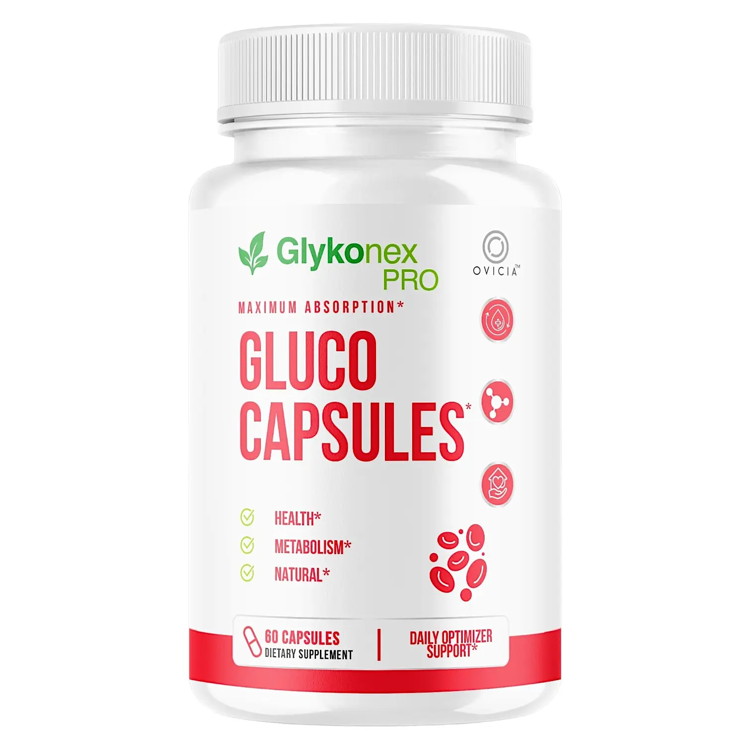 Gluco Capsules Advanced Formula, Premium Natural Ingredient Blend for Daily Wellness Support, 60 Capsules, 30 Servings