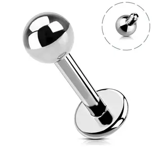 Oufer 16G Titanium Internally Threaded Lip Labret Stud Helix Tragus Conch Cartilage Piercing Stud  Bar Length 6mm 8mm 10mm 12mm