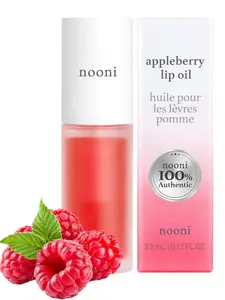 NOONI Korean Lip Oil - Appleberry | Lip Stain, Gift, Long-Lasting, Moisturizing, Plumping, Revitalizing for Dry Lips, Waterproof, No Peel Off, Korean Lip Tint, Vegan, 0.12 Fl Oz