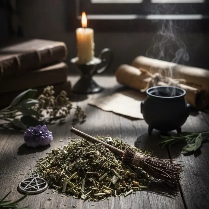 Limited Edition Samhain Seasonal Blend Witches Broom Looseleaf Tea with Mint Essence - Beverage