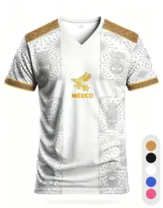 Mexican Men's Soccer Jersey, Football Jersey, Sporty Jersey & Youth Comfortable Sport Shirt with Maya Civilization Print, Aztec Beast Design, Perfect for Training & Gifts
