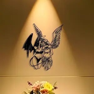 Angel & Devil Design Wall Art, 1 Count Reusable Iron Wall Decor, Wall Hanging Ornament for Home Office Coffee Shop Decoration, Poster