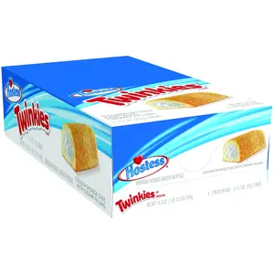 Hostess Original Twinkies 2.7 Oz Snack Cake Pack 6 Count Delicious Treat Trans Fat Free Golden Sponge Cake with Creamy Filling
