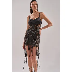 UNBREAKABLE SATIN LACE UP MINI DRESS
