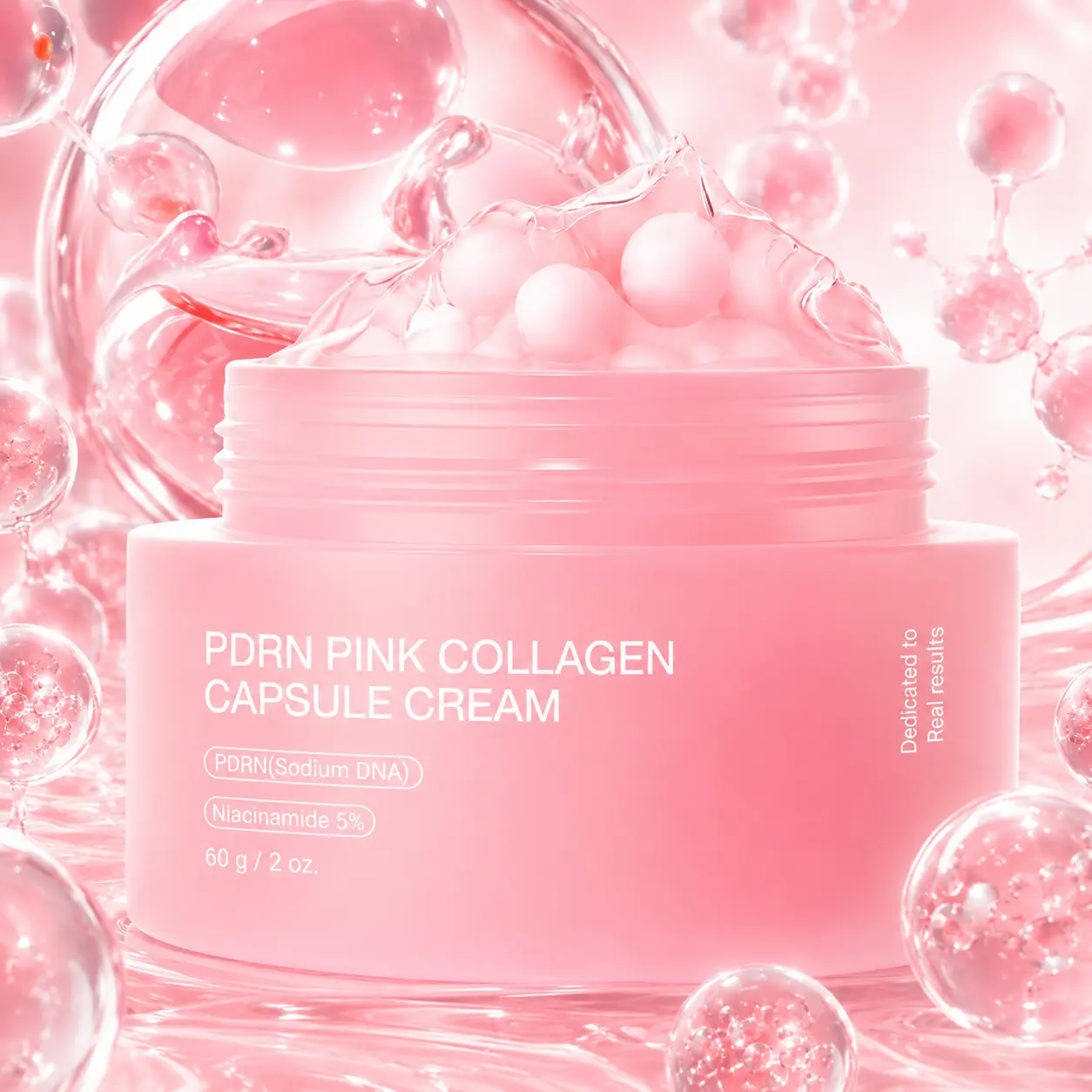 PDRN Capsule Moisturizing Cream 60 g | Facial Hydrating Cream for Dry/Dull Skin — Barrier Repair, Deep Hydration, Plumping Effect, Smooths & Brightens, Healthy Skin Feel — For Daily Skincare at Home, Office, or Travel — Great Gift Choice, Mother’s Day Ski