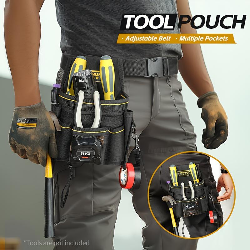 Tool belt set, including small tool bag, electrician and carpenter tool bag with belt clip, men's gardening tool bag, tool belt, tool kit, and tool bag