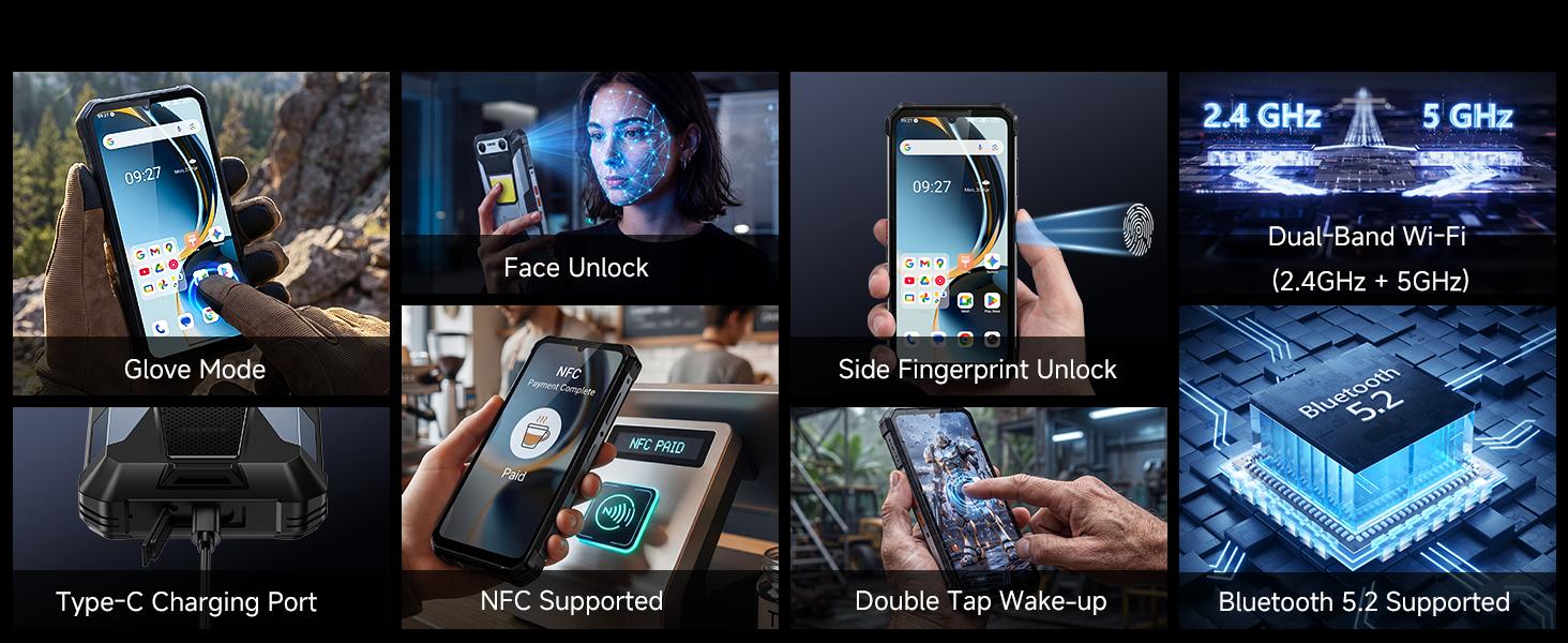FOSSIBOT F106 Plus Rugged Mobile Phones, 12000mAh Big Battery, 30W Fast Charging, Android 15, 18GB+128GB/2TB Storage, 512LM Camp Light, 128dB Double Speaker, 50MP+20MP Night Vision Camera, 4G Dual SIM, NFC,back to school,back to school haul