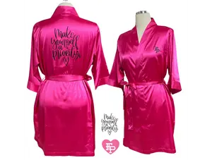 Hot Pink Satin Robe      