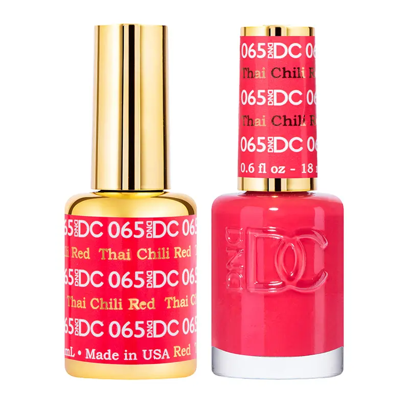 DND DC Duo Gel Polish and Nail Polish  #065 Thai Chili Red