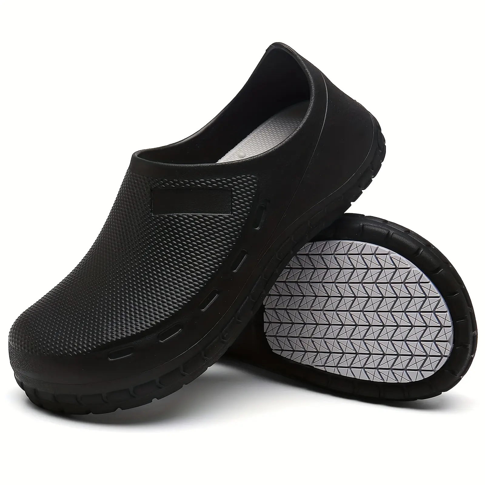 Men's Chef Shoes Non-Slip Oil & High Quality Lightweight Comfortable Slip-On Clogs with Cushioned Insole & Breathable Mesh - Durable EVA Upper & Rubber Sole for Kitchen, Restaurant,, Office, Beach Indoor/Outdoor Use, Kitchen Footwear, Simple Shoe Design,