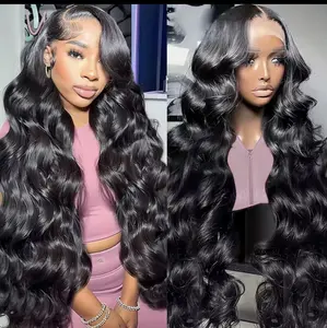 13x4 transparent  lace front wigs body wave 100% human hair  180% density hight cality