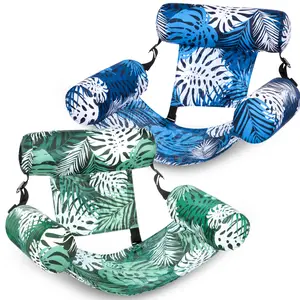 Sloosh Inflatable Pool Float Chairs 2-Pack 30"x16"x24" Fabric Covered Mesh Sling High Buoyancy Tubes for Comfortable Floating Lounge