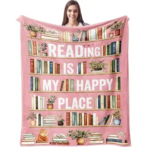 Book Lover Gifts for Women Girls Blanket 60"x50" - Librarian, Book Club, Bookish, Bookworm Gifts for Reading Lovers - Literary Gift Ideas for Birthday Christmas Graduation