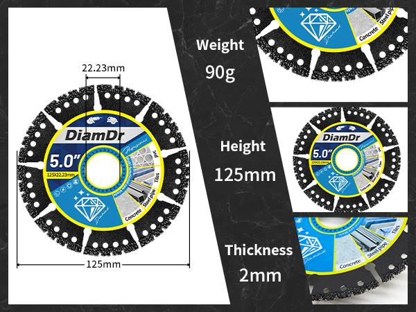 5 Inch Cutting Iron King Diamond Saw Blade for Heavy Duty Metal Cutting Angle Grinder