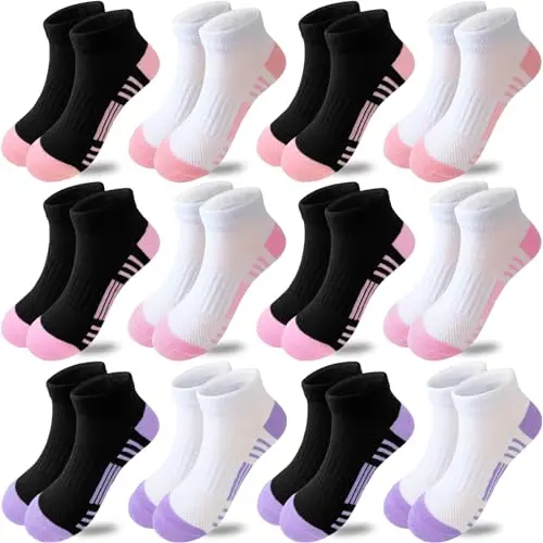 6 Pairs Black(3 Colors),6 Pairs White(3