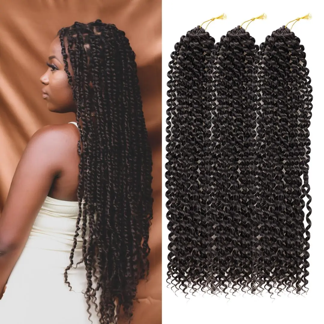 SHINES HAIR 3pk Passion Twist Hair, Water Wave Crochet Hair for Butterfly Locs & Soft Locs, Bomb, Island, Passion Twist, Prelooped Easy Install, Soft Tangle Free Hair