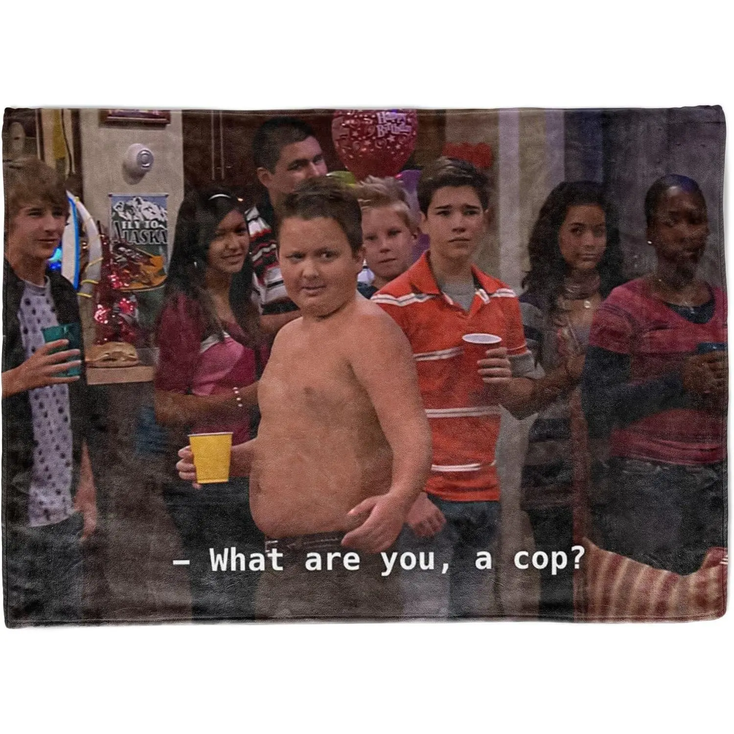 LAIX Gibby "What Are You, A Cop?" Meme Tapestry - Skin-friendly Soft High-definition Home Decor, Funny Flag for College Dorm, Available in 30"x40" to 90" Sizes (Current Size: 30"x40"), Customizable, High Def, Meme Art, Multi-Size