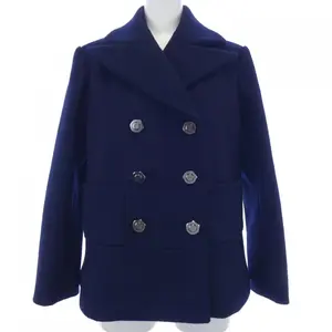 Pre-owned CHANEL Wool Small Leather Goods Peacoat Coat