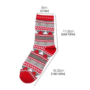 Christmas Mid-Calf Socks for Men Women Santa Claus Autumn Winter Gingerbread Man Cotton Elastic Gift Party Calf-Length Socks