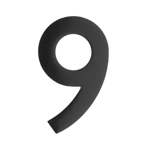 Architectural Mailboxes  Floating House Number 9, Black - 4 in., Decor, Signs, Wall Mount