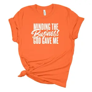 Women's Chic Short-Sleeve Tee Top, Minding My Business Graphic, Breathable Comfortable Soft Fabric, Casual Simple Design