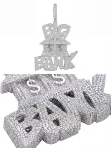 ⑥⑦BIG BANK Pendant with 10mm Miami Cuban Chain Necklace 22 Inches