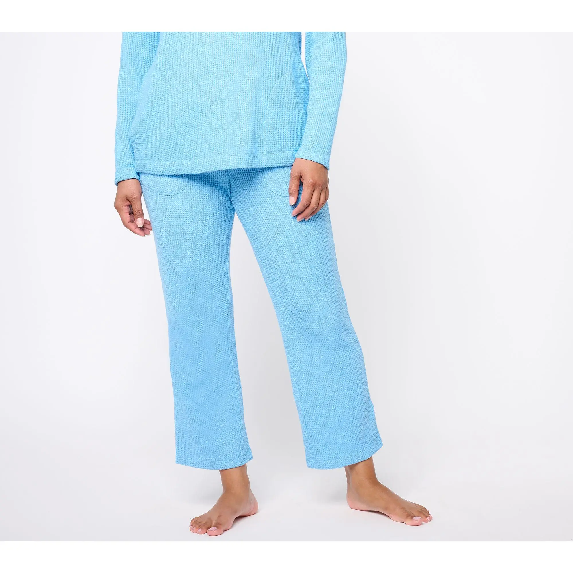 AnyBody Lounge Waffle Knit Straight Leg Pant