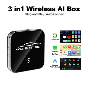 New Carplay Ai Box Wireless Android Auto and Apple Carplay, Wired to Wireless Carplay Dongle, Supports Youtube Netflix Software