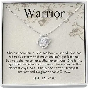 Meaningful Necklaces for Women, Inspirational Gifts for Women, Encouragement Gifts for Women, Cheer Up Gifts for Women, Affirmation Gifts for Women with Message Card and Box Love Knot Necklace