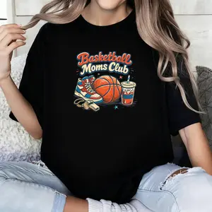 Basketball Moms Club T-Shirt, Gameday Doodle Basketball T shirt, Trendy Women's Basketball Shirt, Sports Mom Shirt, Game Day Tee