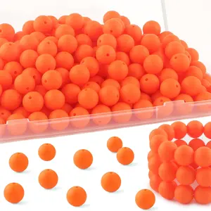 150Pcs 15mm Silicone Beads, Silicone Beads for Keychain Making Bulk Silicone Beads
