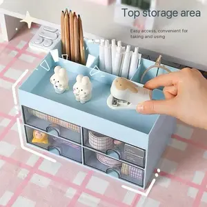 Transparent Acrylic Desk Organizer Box, Stackable Drawer Storage, Hand Account Management Tool, Office Table Position Shelf