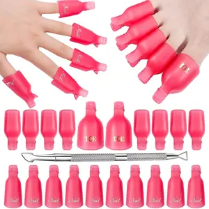 21-Piece Reusable Acrylic Nail Remover Clip Set, Nail Care Kit – Includes 10 Finger Clips, 10 Toe Clips + 1 Callus Shaver, Professional Manicure Tool for Removing Acrylic Nail Polish & Artificial Nails