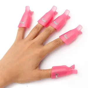 Nail Art Remover Clips, 10pcs Nail Polish Remover Finger Clips,  Professional Plastic Acrylic Nail Art Soak Off Cap Clip, UV Gel Polish Remover Wrap Cleaner Clip Cap Tool, Reusable Soak Off Gel Clip Caps