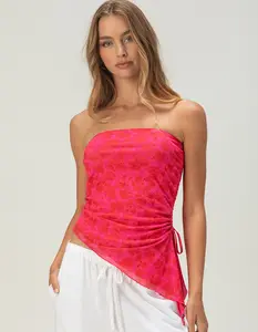 FULL TILT Womens Floral Cinch Tube Top