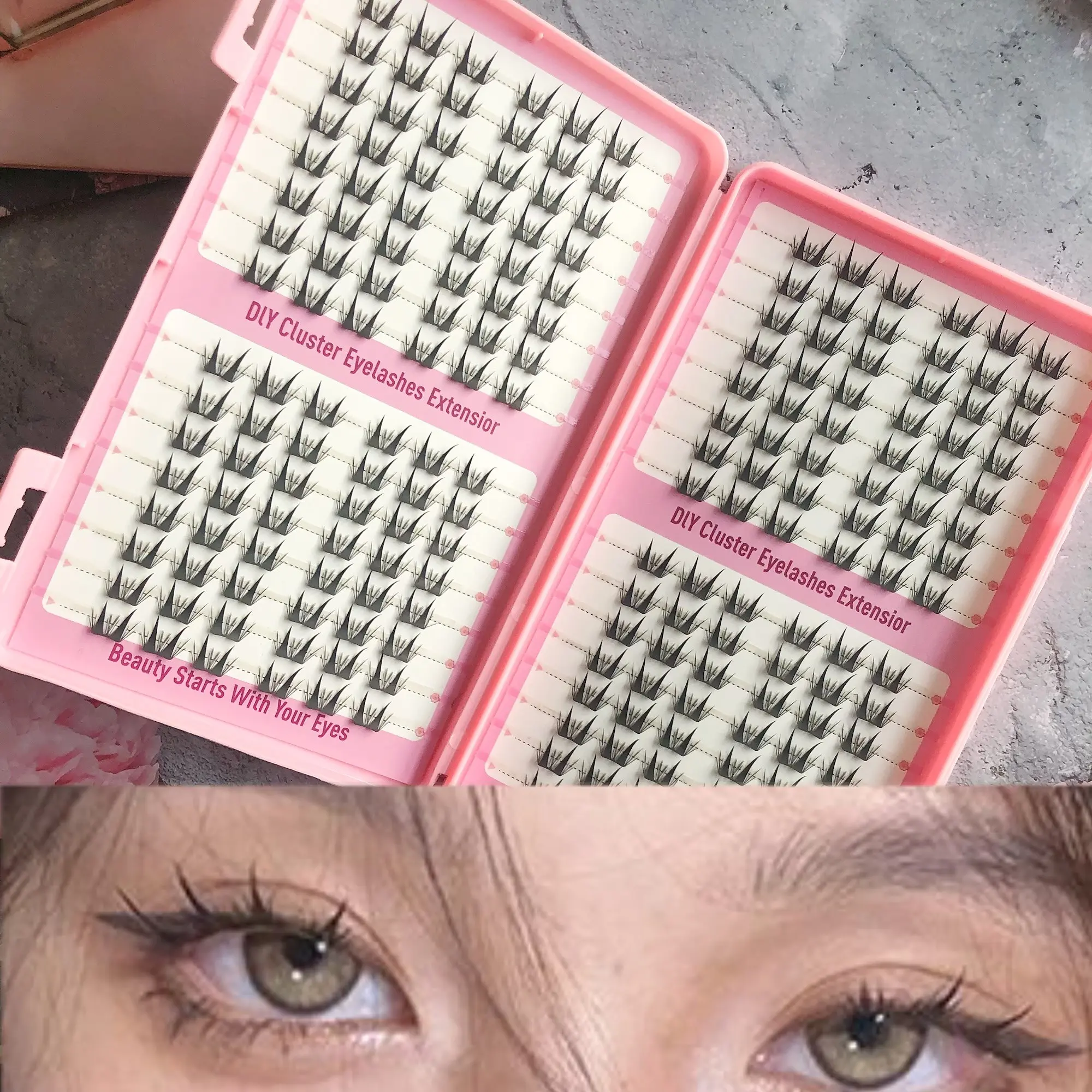 192 Individual False Eyelashes, Elegant and Lightweight, Medium Length, C Curl, Reusable, Perfect for Daily or Commute Makeup