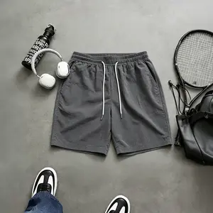 Men's summer corduroy casual shorts, loose straight cut, comfortable and breathable