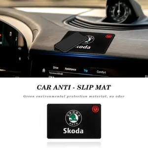 Skoda Car Anti-Slip Mat, Multi-Functional Dashboard Organizer, Silicone Non-Slip Center Console Pad, Creative Interior Accessory