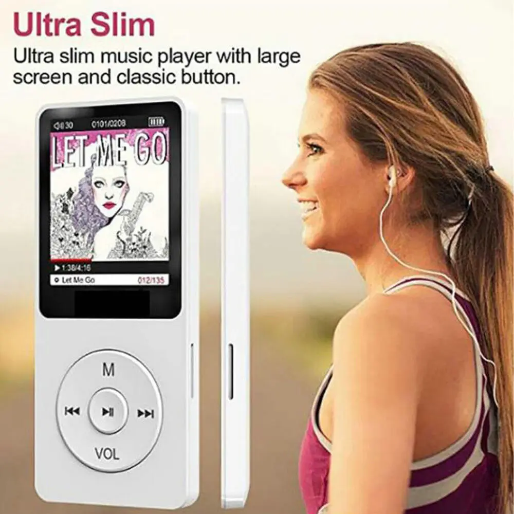 128GB Portable Electronic Bluetooth MP3 Player - Compact Outdoor Sports Fitness Device with MP4 Support, Lossless Music, FM Radio, Recording, USB Compatibility, Memory Card Slot (Spanish, Italian Language Support)